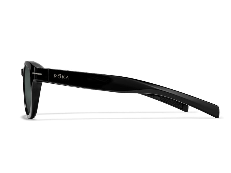 Roka Hamilton Sunglasses with Gloss Black Frames - Dark Carbon (Polarized) Lens