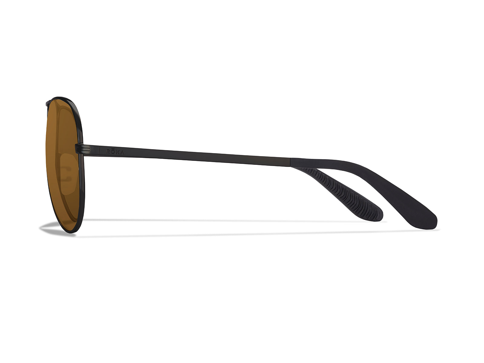 Roka Falcon Titanium Polarized Sunglasses Matte Black/Carbon, Reg 55