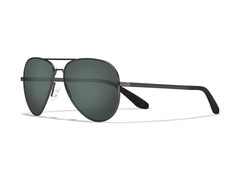 Polarized Protective Lens Classic Teardrop Design Plastic Aviator Sunglasses, Black