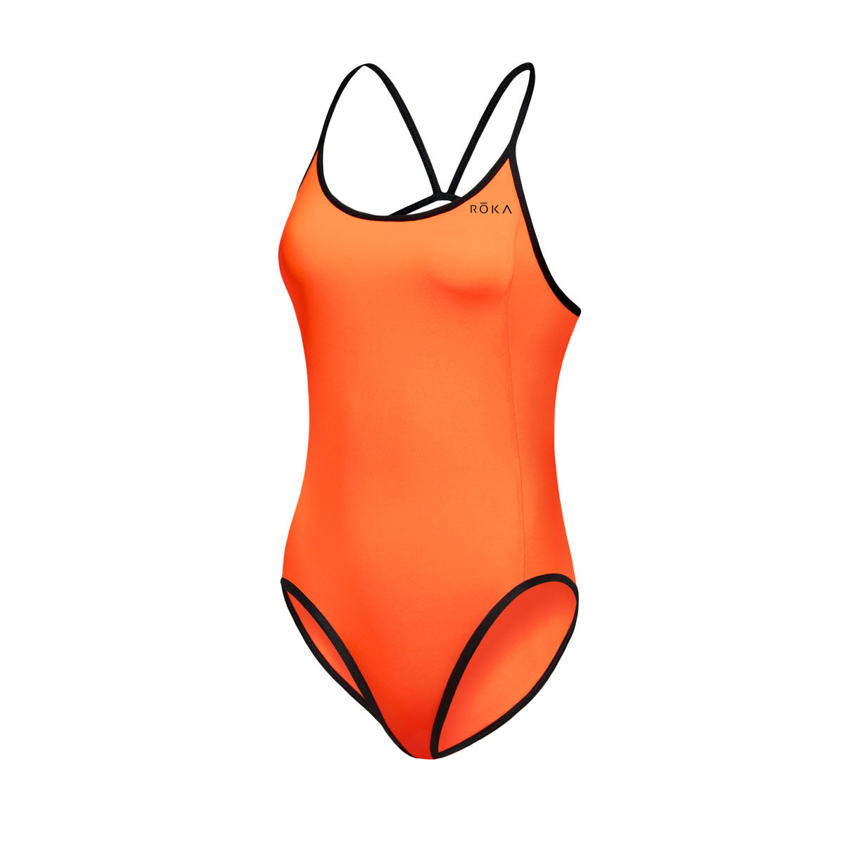 Roka LCB One-Piece Swim Suit in Orange Pop | Extra Large